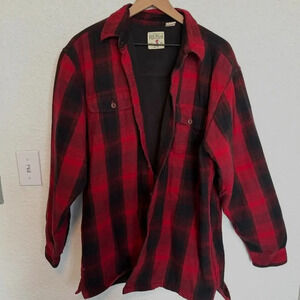 Redhead Brand Co. Heavy Red Flannel Shirt Shacket Plaid Men’s Sz L Outdoor